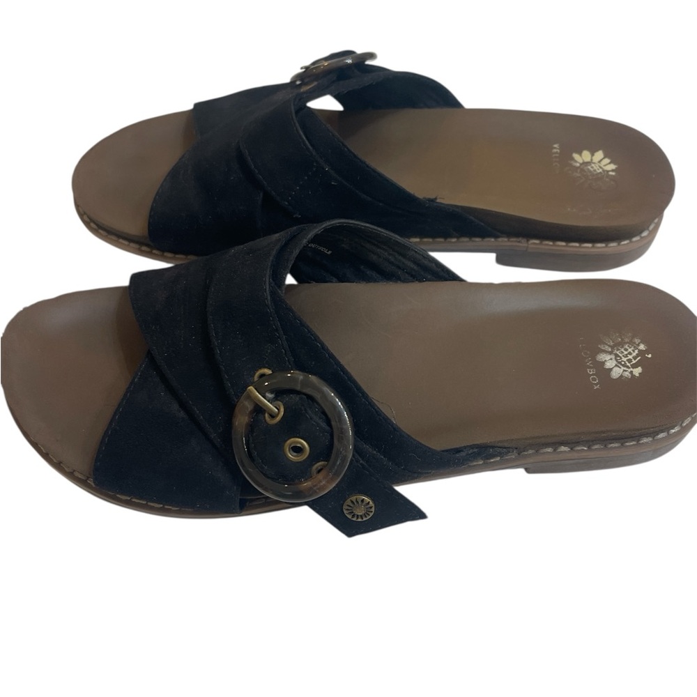 YELLOWBOX Velio black slip on sandals buckles - Picture 2 of 5